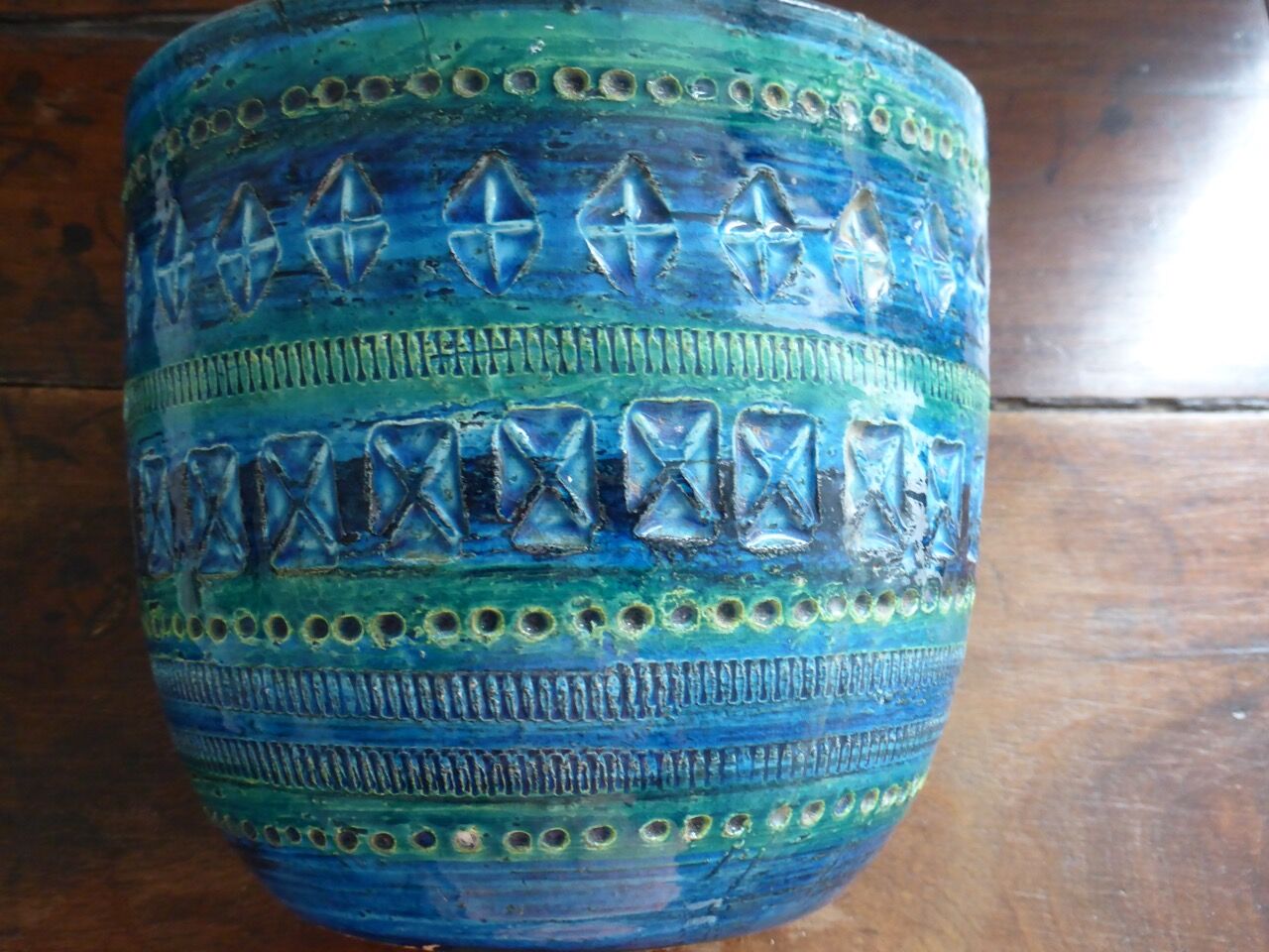 Planter Aldo London Bitossi Rimini Blu diamond 1960