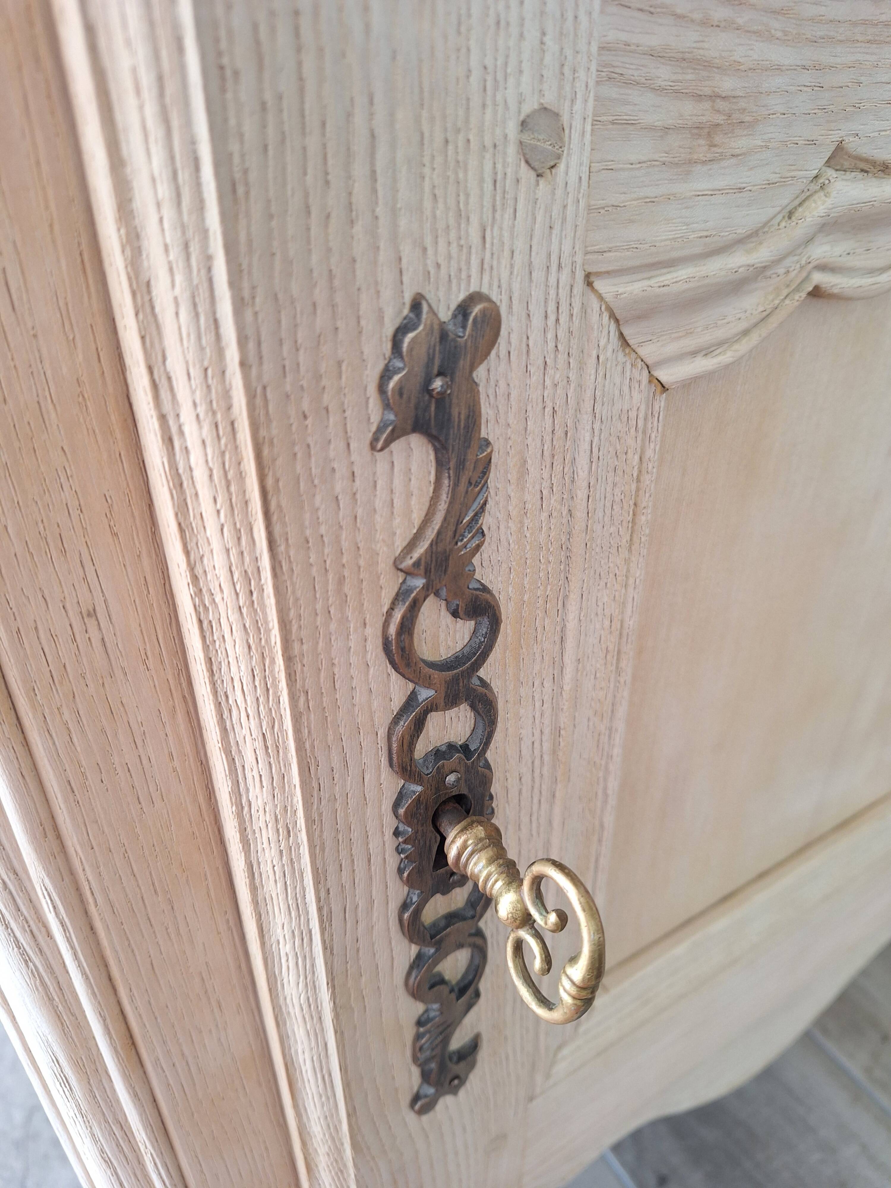Restored antique oak entrance wardrobe