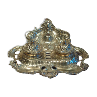 Double bronze inkwell