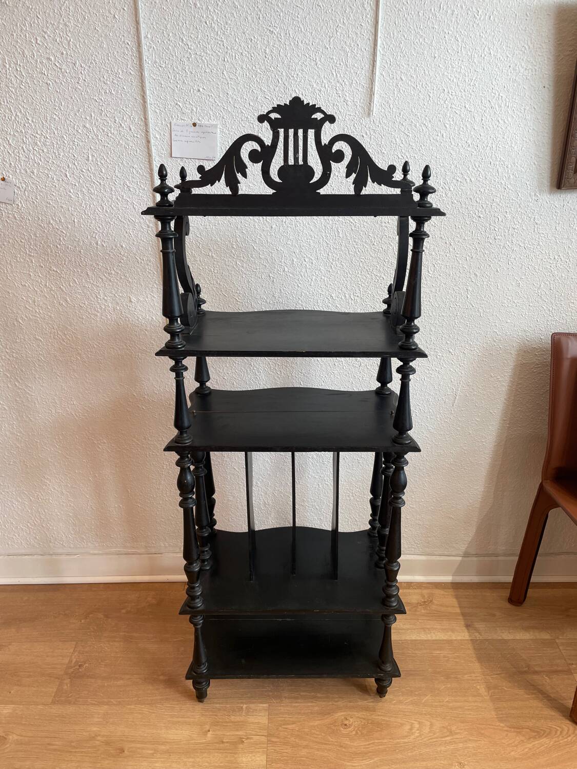 Napoleon III blackened wood music shelf