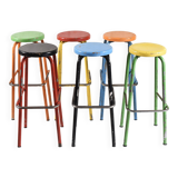 Set of 6 industrial high stools