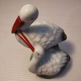 Porcelain figurine couple of storks