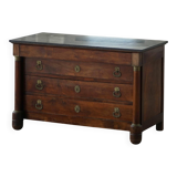 French Empire Commode / Commode, walnut and bronze mounts, 19th century