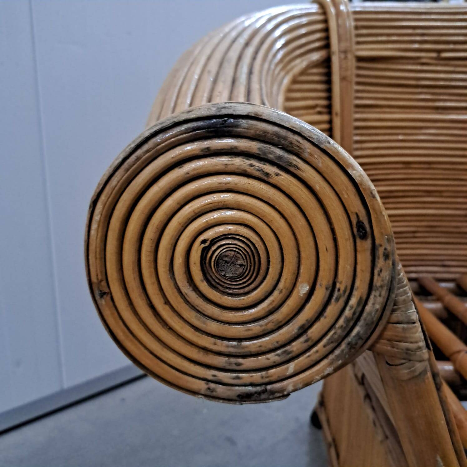 Pair of vintage rattan armchairs