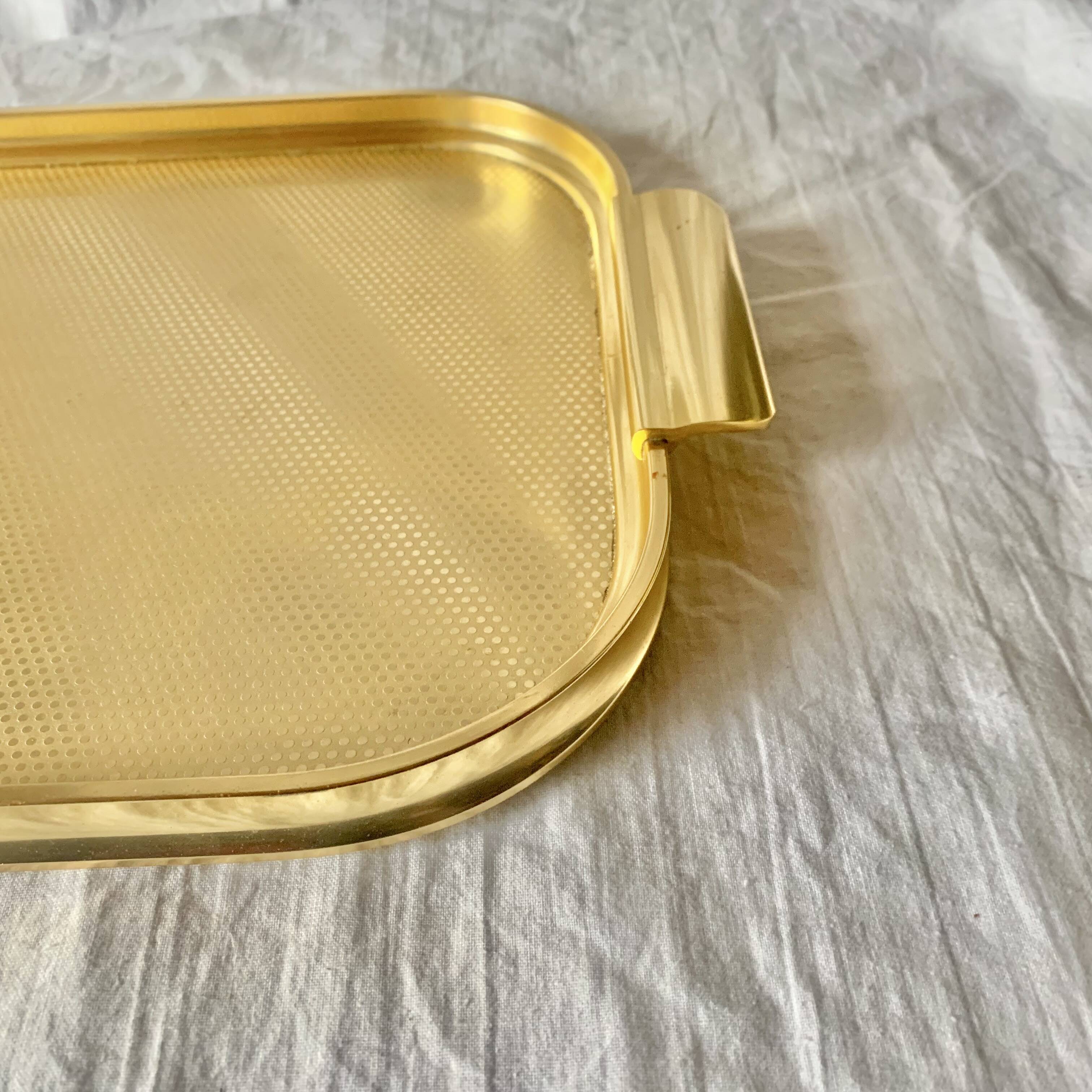 Vintage Carefree Gold Anodized Aluminum Tray - Made in England