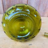 Duo of Italian decanter in green glass.