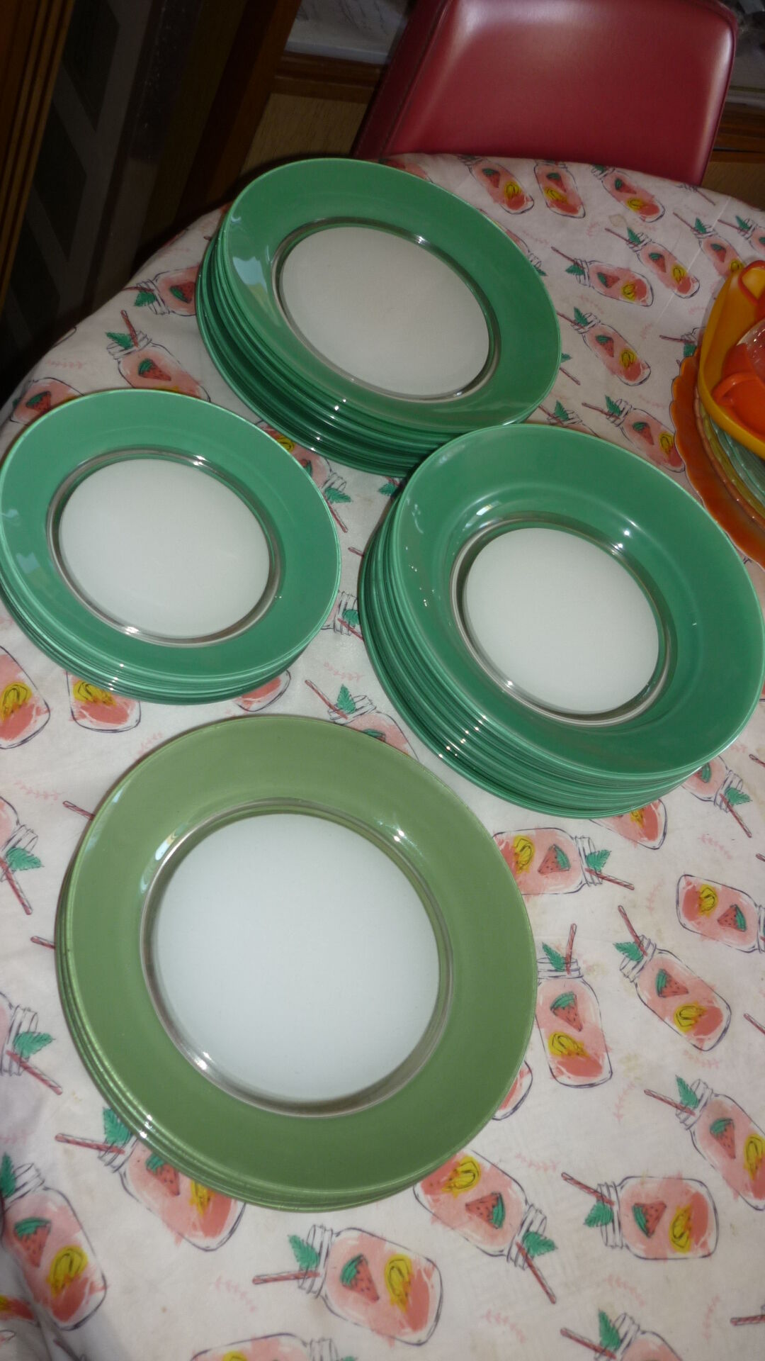 Assiettes Duralex vintage vertes