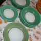 Assiettes Duralex vintage vertes