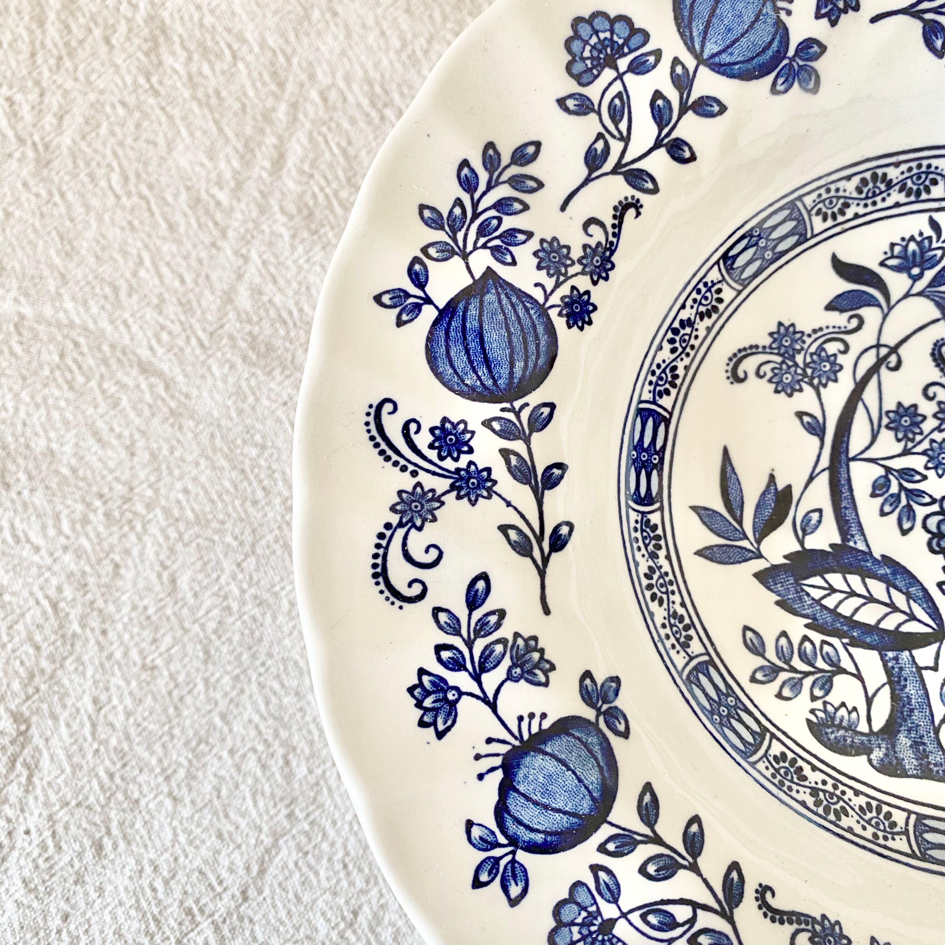 English hollow plates blue flowers