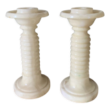 Pair of albatre candle holders