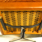 Matador swivel leather chair with ottoman by Aage Christiansen for Erhardsen & Andersen, 1960s