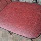 Pair of metal chairs vinyl red and white speckled black, Cimca brand