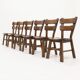 Set of 6 brutalist oak spanish dining chairs 1950