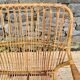 Rattan armchair and black metal base 1960