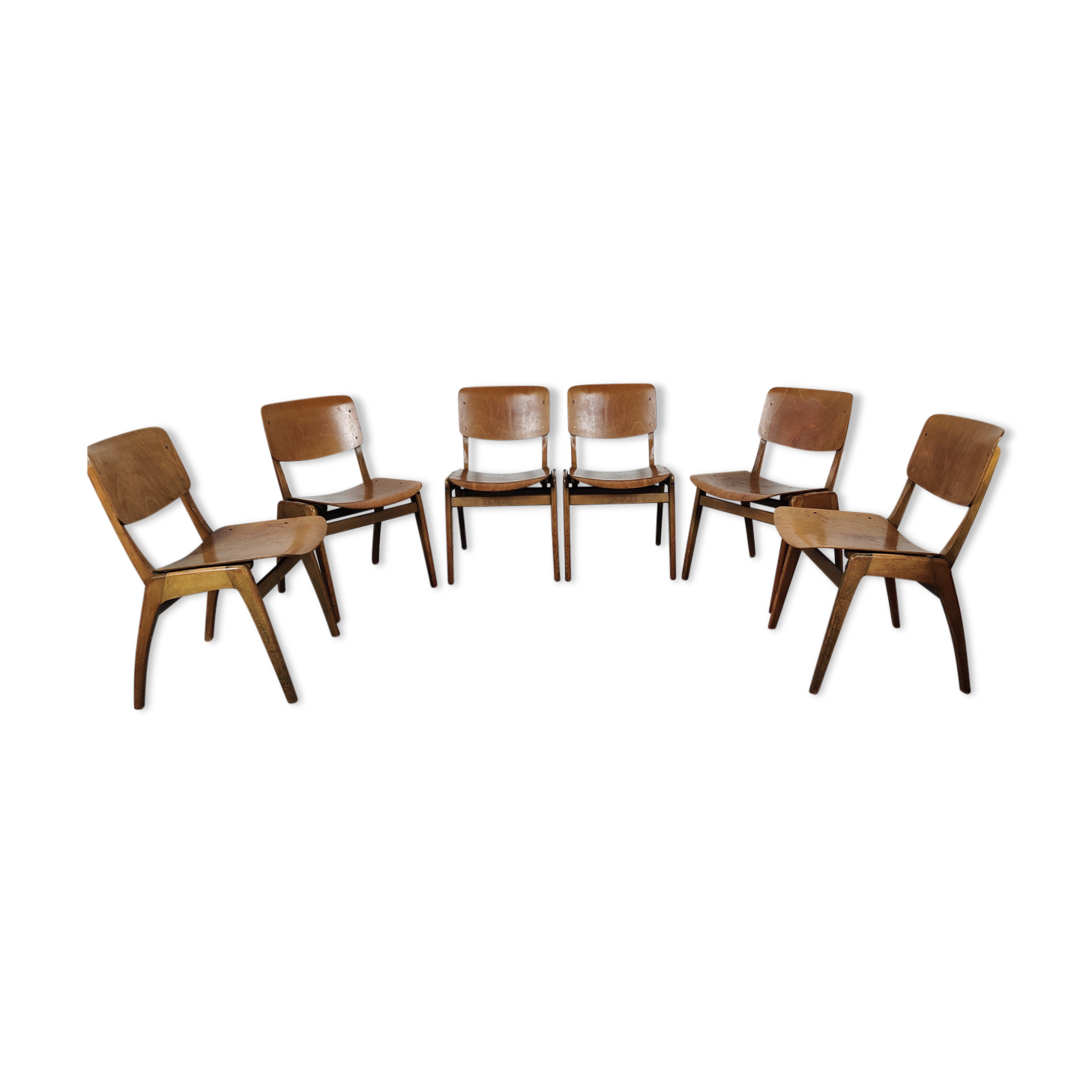 8 stackable vintage chairs 60s/70s