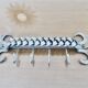 2 Tea towel holders, ironwork in braided raw steel, 1970