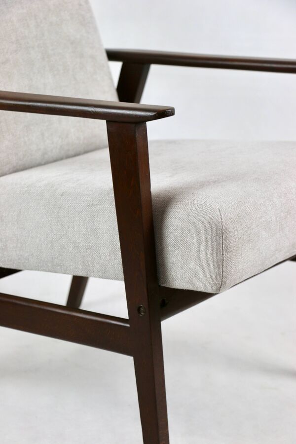 Fauteuil vintage Fox gris clair, années 1970