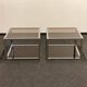 Italian Side Tables - Mid-Century Chrome/Smoked Glass, 1970s