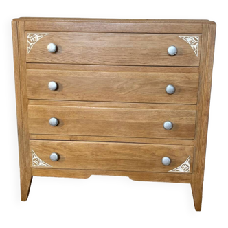 Vintage wooden art deco chest of drawers