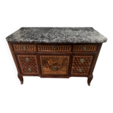 Commode Transition en placage de bois de rose et amarante XIX siècle