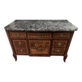 Transition chest of drawers in rosewood and amaranth veneer, 19th century