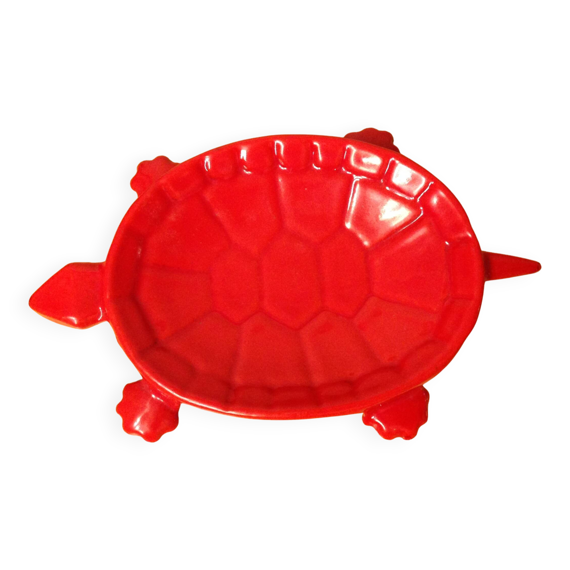 Turtle pocket emptier in enameled red cast iron by Castirone France
