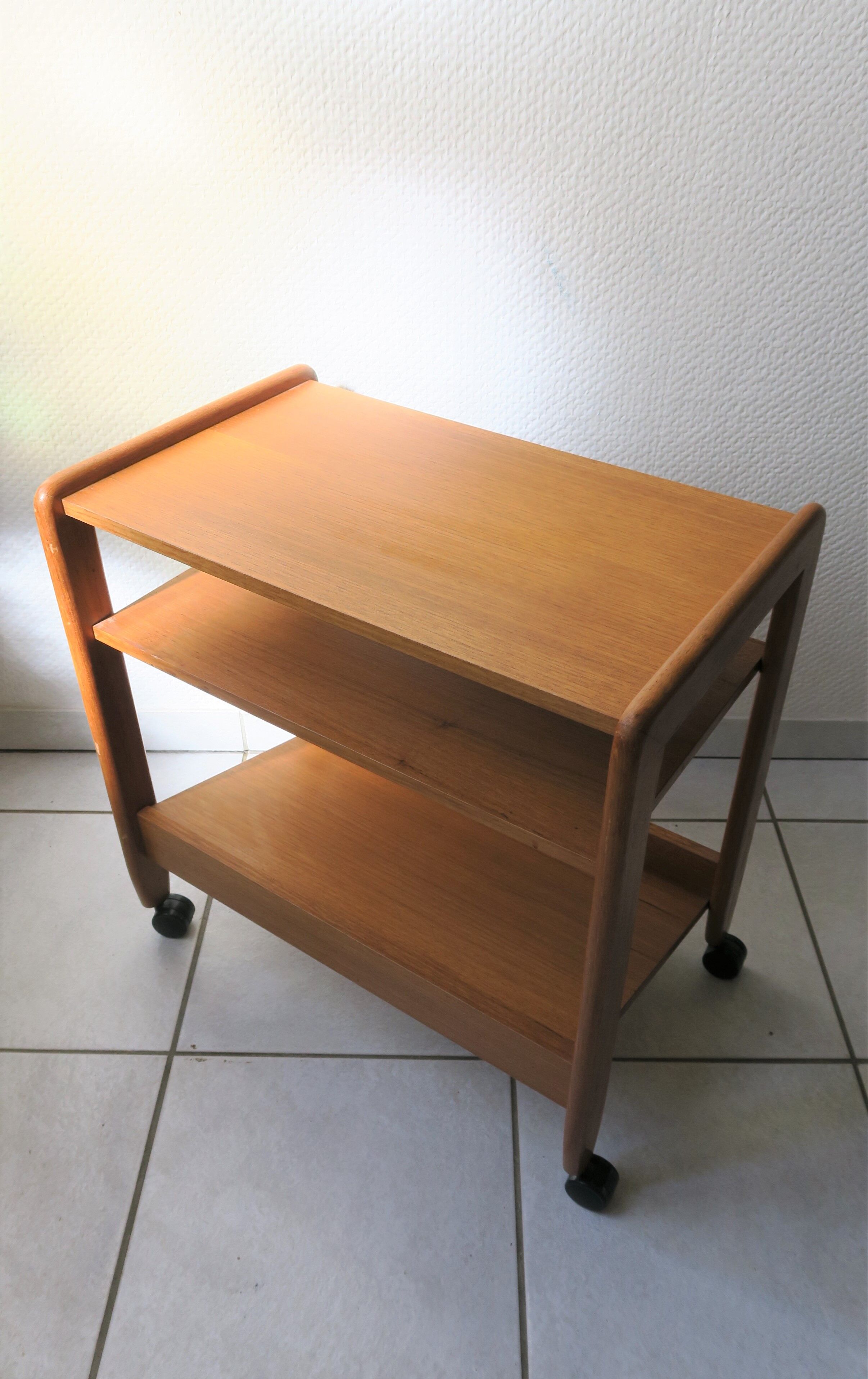small danish trolley or sidetable in teak  from the 70s