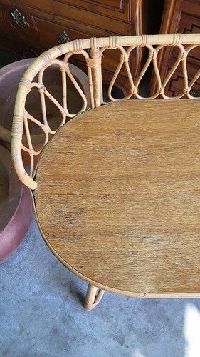 Rattan desk with 1 drawer ref JE