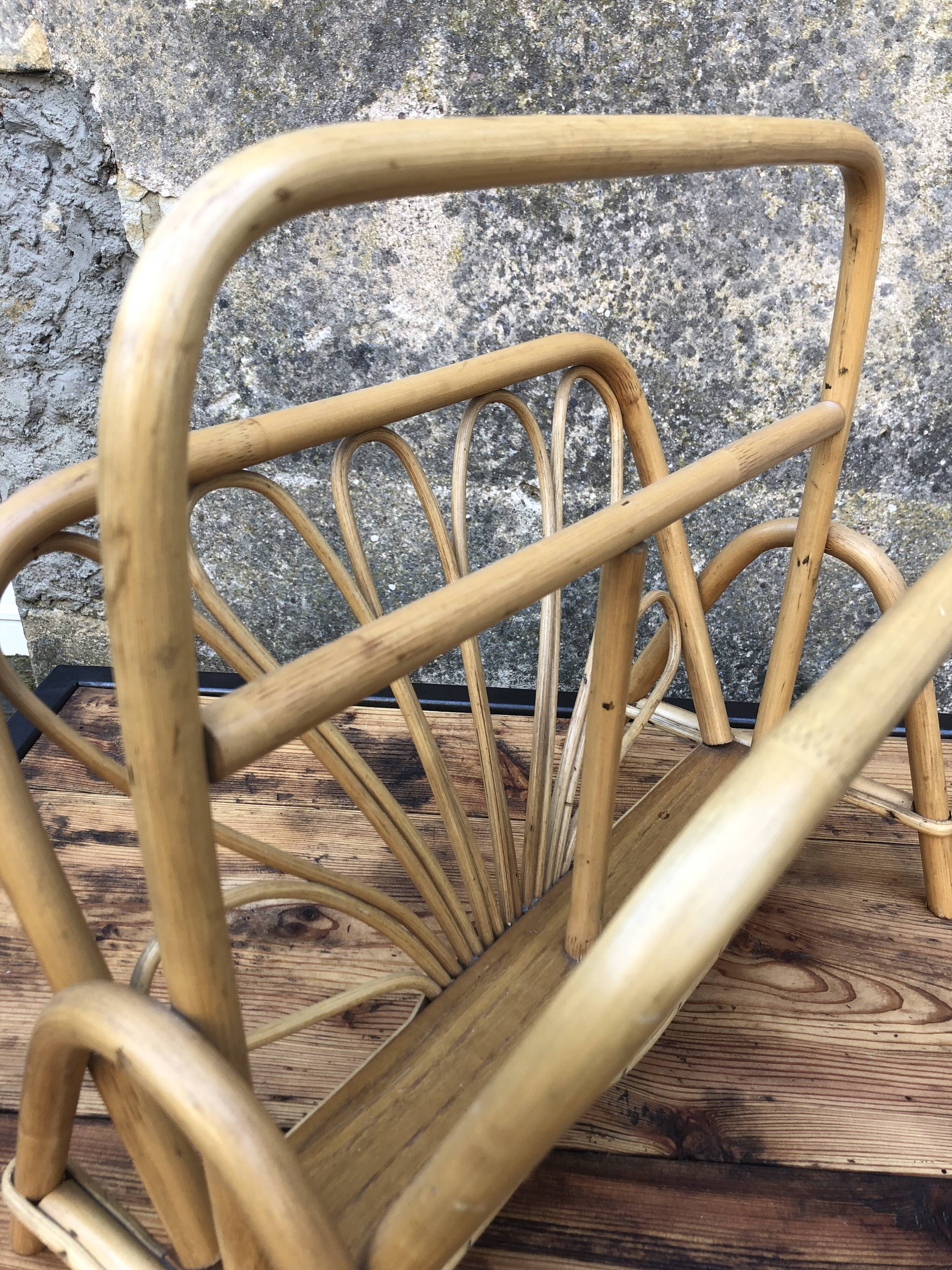 Rattan magazine holders