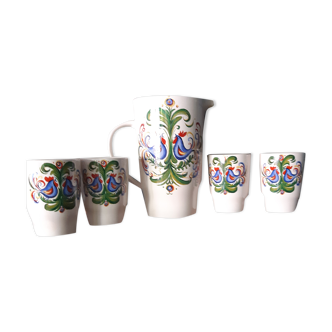 Service carafe vintage glasses villeroy boch
