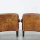 Set of 2 characterful, comfortable armchairs made of sheepskin leather with a sleek Art Deco design