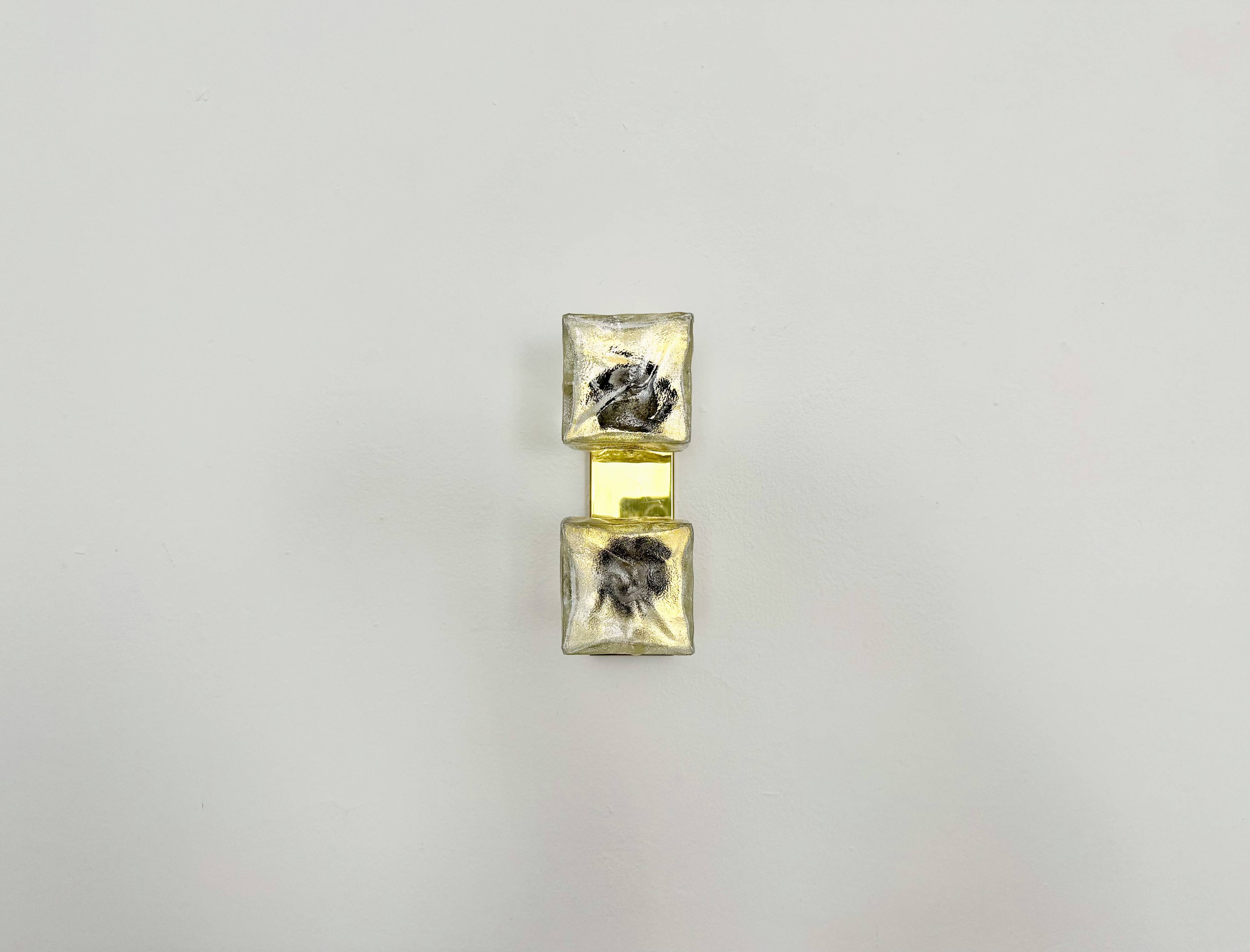 Set of 2 Ice Cube Wall Lamps or Flush Lights by J.T. Kalmar