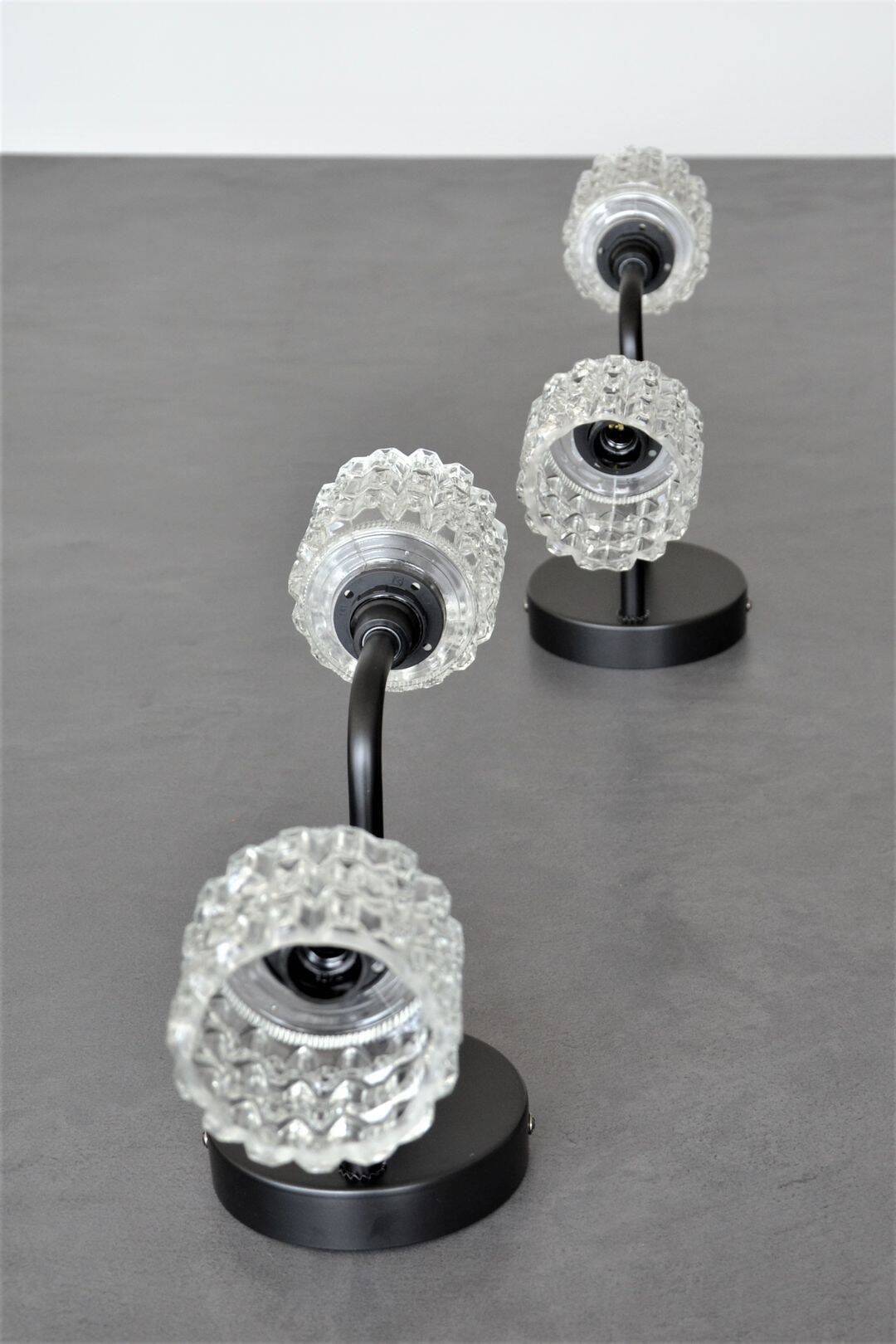 Double cut glass wall light