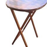 Table Bateau teck ovale bois repliable 1970 Table d'appoint en bois vendue à l'unité