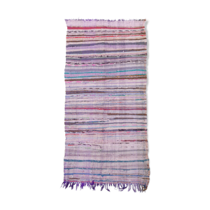 tapis kilim rayé boucherouite 143x281cm
