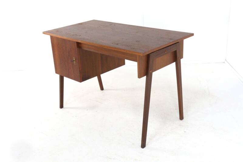 Bureau en teck du milieu du siècle « Hellendoorn » - design vintage hollandais