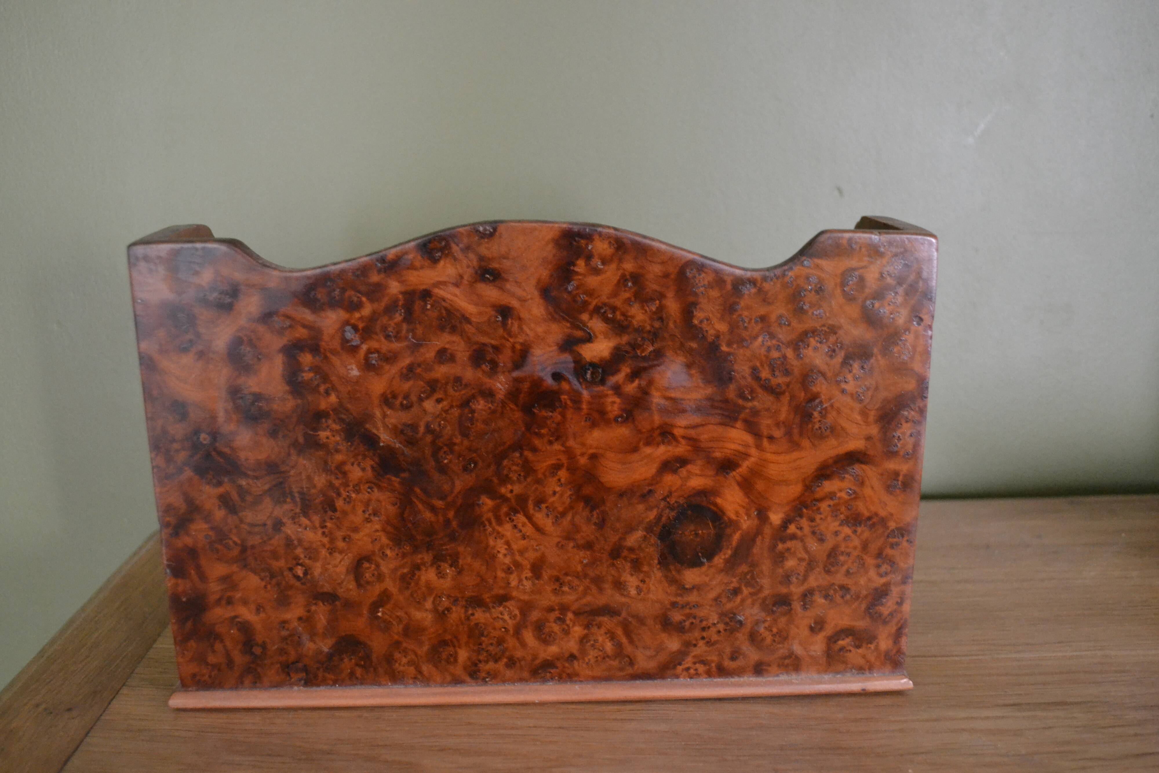 Burl wood mail holder