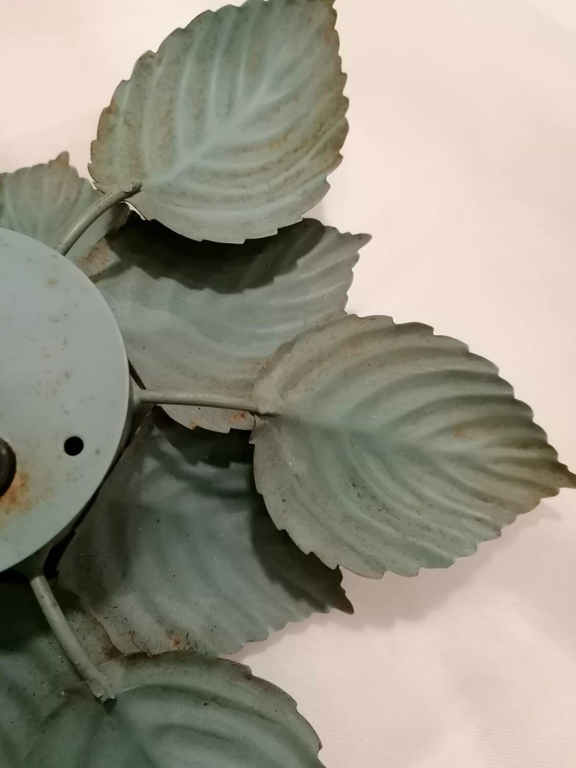 Green and gold Masca flower wall or ceiling light - Circa 1970