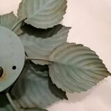 Green and gold Masca flower wall or ceiling light - Circa 1970