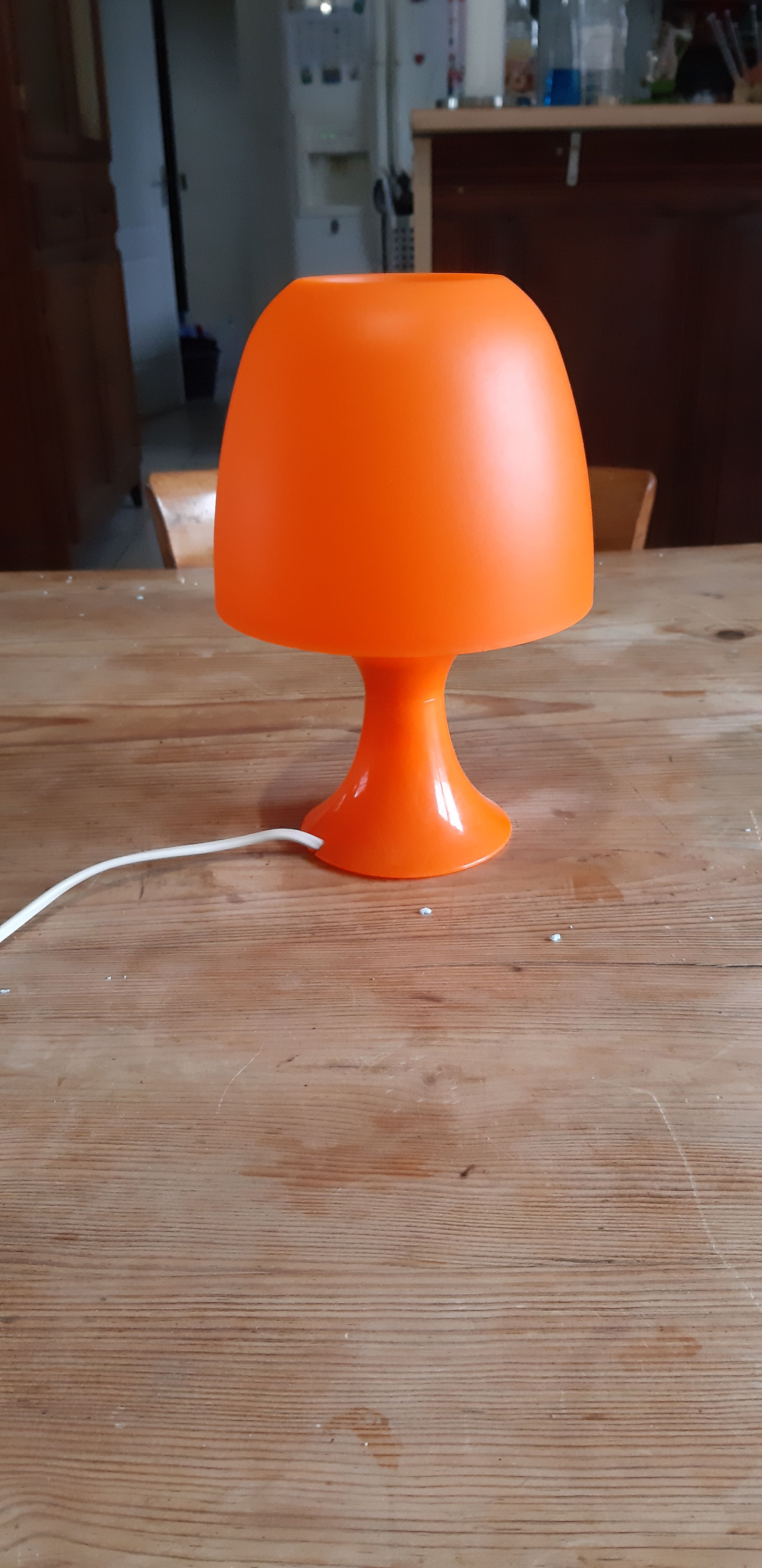 Vintage orange mushroom lamp