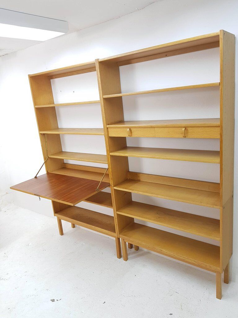 Bertil Fridhagen for Bodafors blond oak bookcase