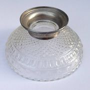 Glass and metal fruit bowl on pedestal, 1930s