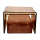 Vintage pull-out coffee tables in smoked plexiglass