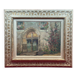 oil on panel signed Crismane - Former leper colony of Oudon Loire Atlan