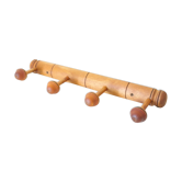 Vintage bamboo style wooden coat rack