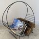 Magazine rack vintage log holder