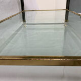 Glass and brass coffee table