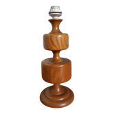 Turned wooden foot lamp from the 70s space age