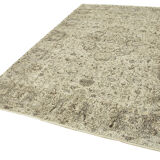 Handwoven vintage anatolian beige carpet 198 cm x 316 cm