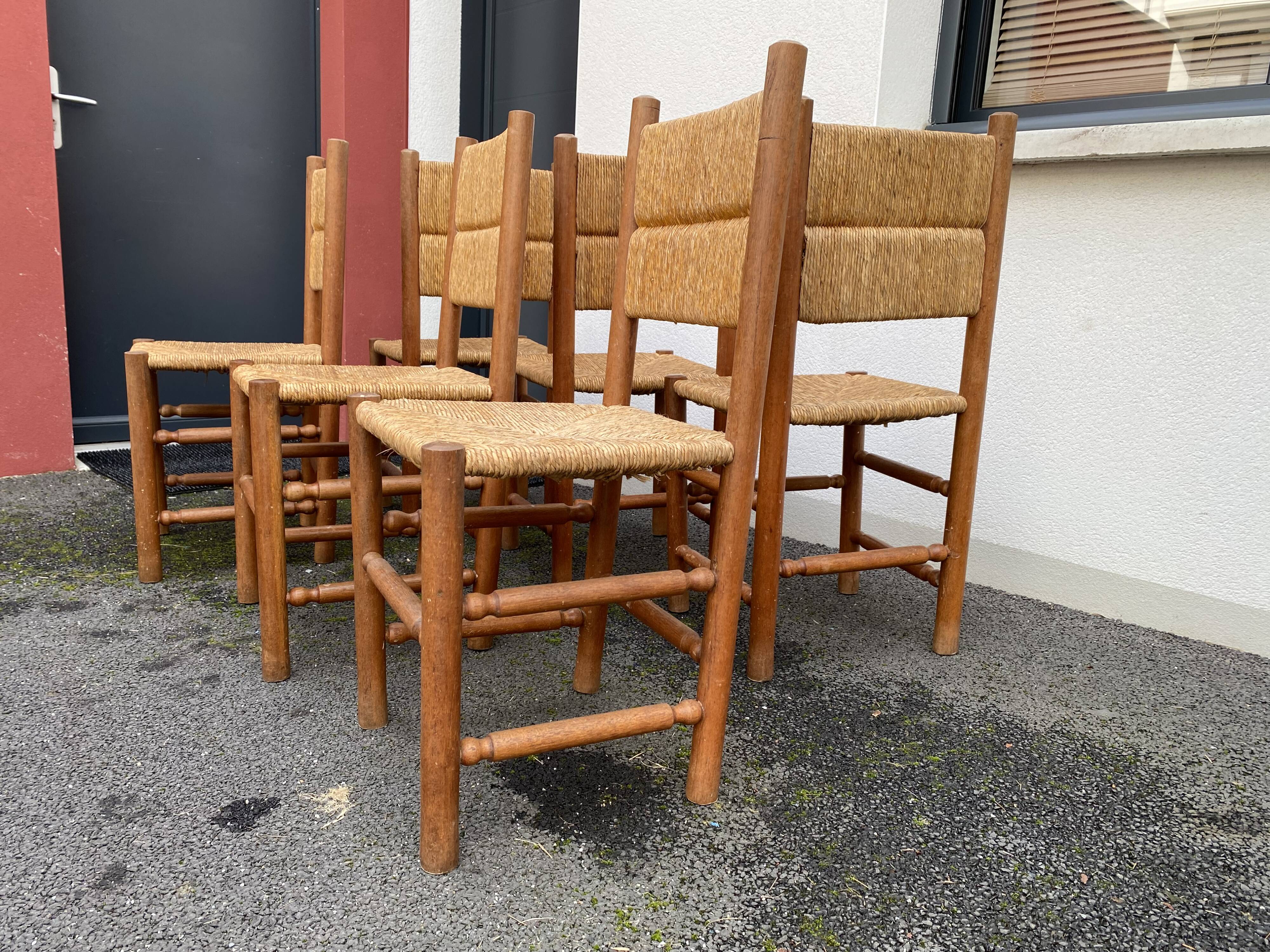 Suite of 6 mulched chairs 70s-80s